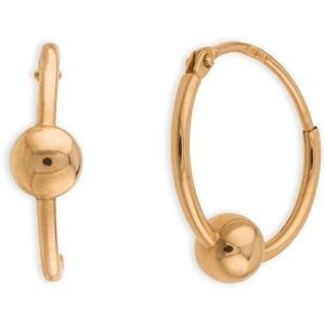 Créoles Or 750 12mm Tube 1mm Boule 3mm