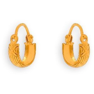 Créoles Or 375 Fantaisie 10mm Tube 3.5mm