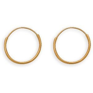 Créoles Or 375 Flexibles 12mm Tube 1mm