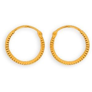 Créoles Or 375 Fantaisie 12mm Tube 1mm