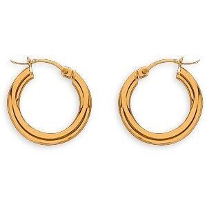 Créoles Or 375 Fantaisie 18mm Tube 1.5mm