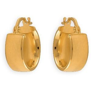 Créoles Or 375 Larges 14.5mm Tube 6mm