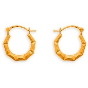 Créoles Or 375 Diamantées 10mm Tube 4.4mm