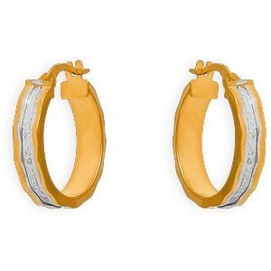 Créoles Or 375 Diamantées 15mm