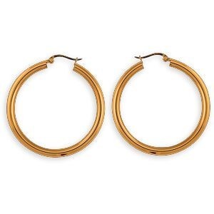 Créoles Plaqué Or 50mm Tube 4mm