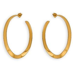 Créoles Plaqué Or Torsadées 50mm Tube 4mm