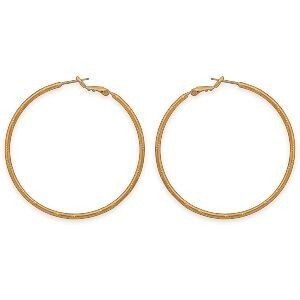 Créoles Plaqué Or Fantaisie 50mm Tube 2mm