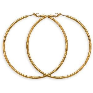 Créoles Plaqué Or Fantaisie 60mm Tube 2mm