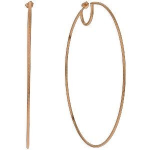 Créoles Plaqué Or Diamantées Alternées 100mm Tube 2mm