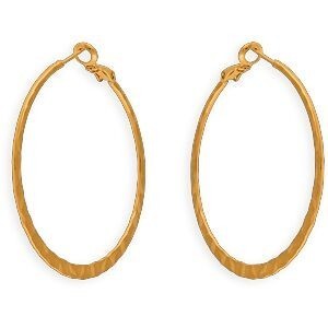 Créoles Plaqué Or Martelées 45mm Tube 3mm