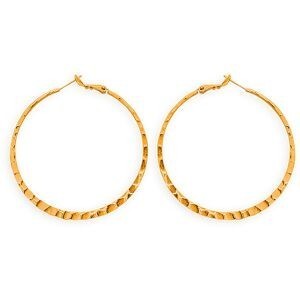 Créoles Plaqué Or Martelées 50mm