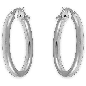 Créoles Argent 925 Ovales 25*35mm Tube 3mm