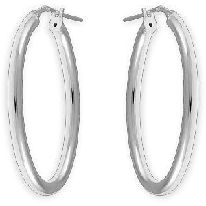 Créoles Argent 925 Ovales 20*25mm Tube 3mm