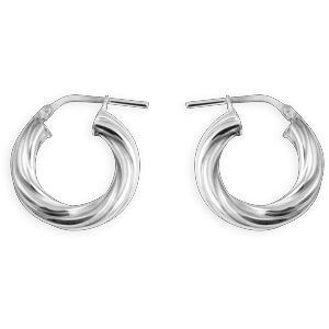 Créoles Argent 92 Torsadées 20mm Tube 4mm