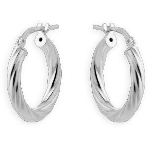 Créoles Argent 925 Torsadées 20mm Tube 3mm