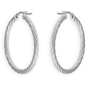 Créoles Argent 925 Torsadées 34mm Tube 3mm