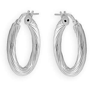 Créoles Argent 925 Torsadées 21mm Tube 3mm