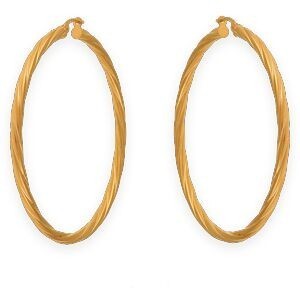 Créoles Or 375 Torsadées 50mm Tube 3mm