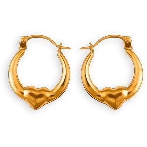 Créoles Or 375 Cœur 13mm Tube 2mm