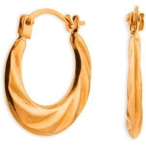 Créoles Or 375 Torsadées 15mm Tube 4mm