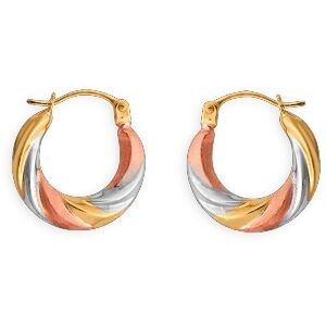 Créoles Or 375 Tricolores