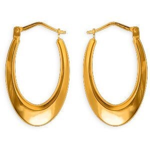 Créoles Or 375 Ovales 16*25mm Tube 5mm