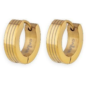 Créoles Acier Jaune 13.5mm Tube 4mm