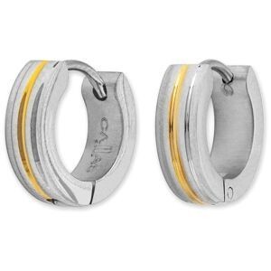 Créoles Acier Bicolores 13.5mm Tube 4mm