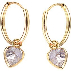 Créoles Or 375 20mm Tube 1.2mm Cœur Zirconium 5.5mm