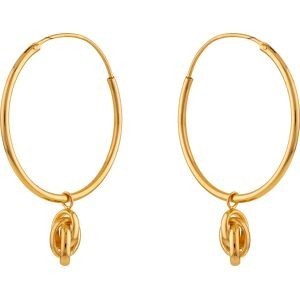 Créoles Plaqué Or 30mm Tube 1.5mm Nœud Forçat Antillais 6mm