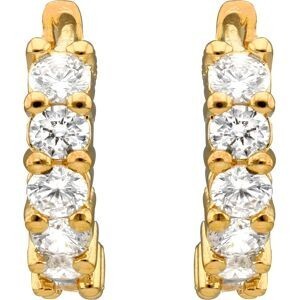 Créoles Plaqué Or Zirconium Serti Griffes 16mm Tube 3mm