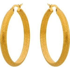 Créoles Acier Jaune Sablées 35mm Tube 4mm