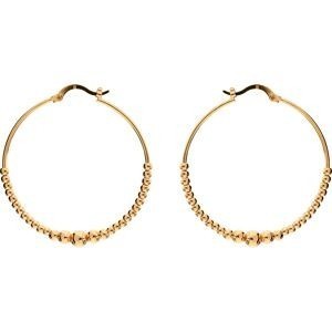 Créoles Plaqué Or 40mm Tube 1.2mm Boules 2 à 5mm