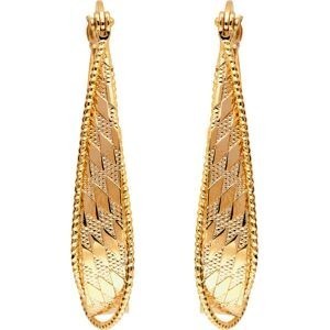 Créoles Plaqué Or Ovales 20*37mm Tubes Fantaisie 6mm