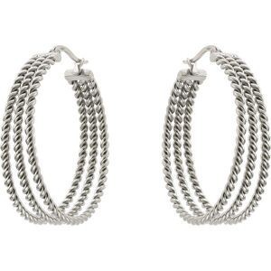 Créoles Acier 35mm Torsadées Tubes 2mm