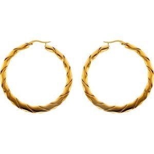 Créoles Acier Jaune Fantaisie 52mm Tube 4 à 6mm