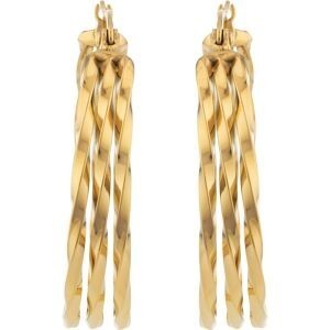 Créoles Acier Jaune 32mm Torsadées Tubes 2mm