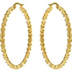 Créoles Acier Jaune  47mm Torsadées Tube 3.2mm