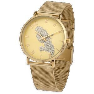 Montre Unisexe G97 36mm Cadran Gravure Dorés Martinique Argenté Brac Mesh Doré 17.5mm 3atm