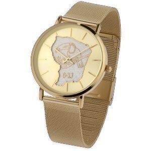Montre Homme G97 36mm Cad Doré Carte Guyane Arg Toucan Doré Brac Mesh Doré 17.5mm 3atm