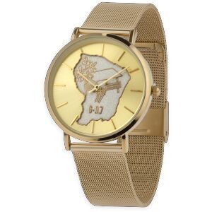 Montre Homme G97 36mm Cad Doré Carte Guyane Arg Carbet Doré Brac Mesh Doré 17.5mm 3atm