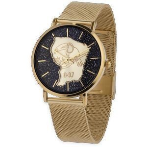 Montre Homme G97 36mm Cadran Doré Noir Carte Guyane Toucan Doré Brac Mesh Doré 17.5mm 3atm