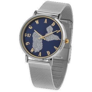 Montre Unisexe G97 36mm Cad Arg Bleu Guadeloupe Argenté Brac Mesh Argenté 17.5mm 3atm