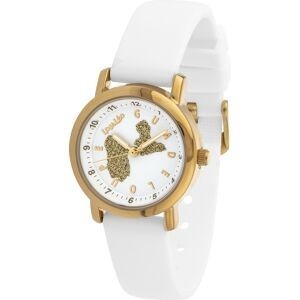 Montre Enfant Carte Guadeloupe Doré Cadran Blanc 28mm Brac Caoutchouc Blanc 3 Atm
