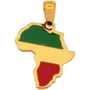 Pendentif Afrique Rasta Vert Rouge  15*23mm Or 375