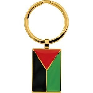 Porte Clé Acier Jaune Plaque 20*30mm Drapeau Martinique Email Multicolore