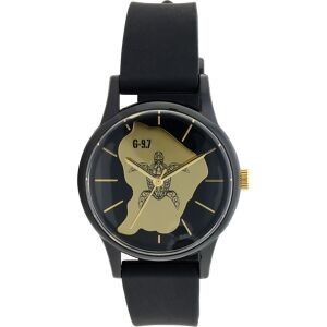 Montre G97 Guyane & Tortue - Bracelet Noir et Cadran Noir
