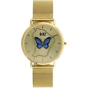 Montre G97 Guyane & Papillon - Bracelet Mesh Et Cadran Gold Sunray