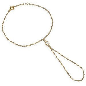 Chaîne Main Plaqué Or 1.2mm 20  à 22cm Zirconium 5mm Serti Clos