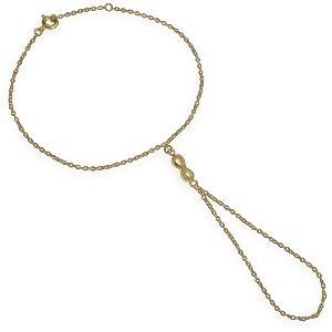 Chaîne Main Plaqué Or 1.2mm 19  à 21.5cm Infini 11.5mm Zirconium